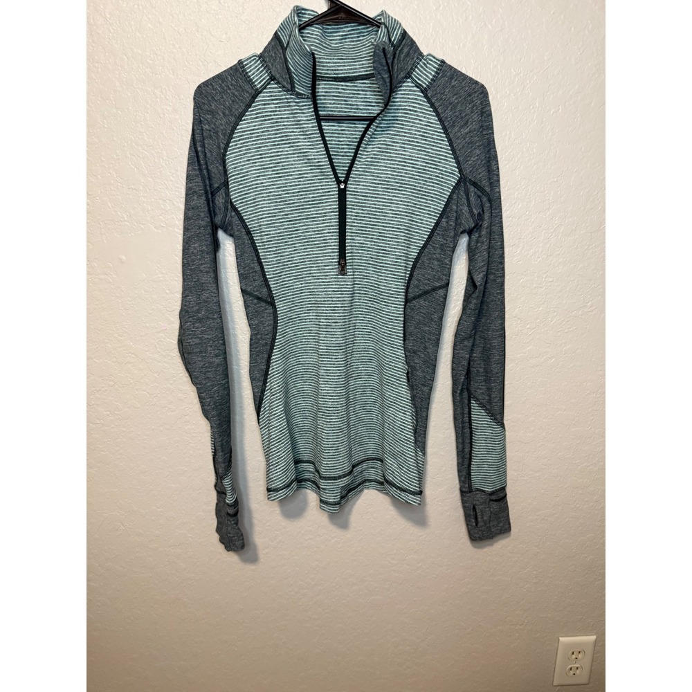 Lululemon Striped Quarter Zip Pullover Top Athletic Activewear Size 6